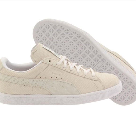 PUMA Cream SUEDE WINTERIZED CLASSIC LO SNEAKER 7 - Picture 6 of 8